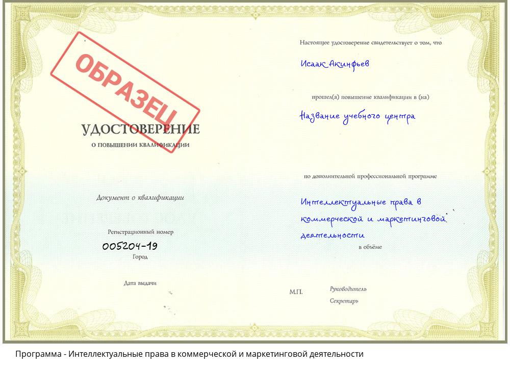 Интеллектуальные права в коммерческой и маркетинговой деятельности Ахтубинск