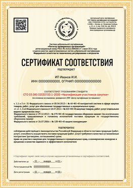 Образец сертификата для ИП Ахтубинск Сертификат СТО 03.080.02033720.1-2020