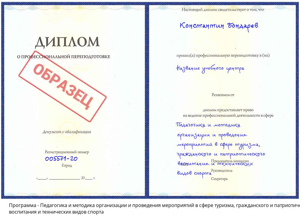 Педагогика и методика организации и проведения мероприятий в сфере туризма, гражданского и патриотического воспитания и технических видов спорта Ахтубинск